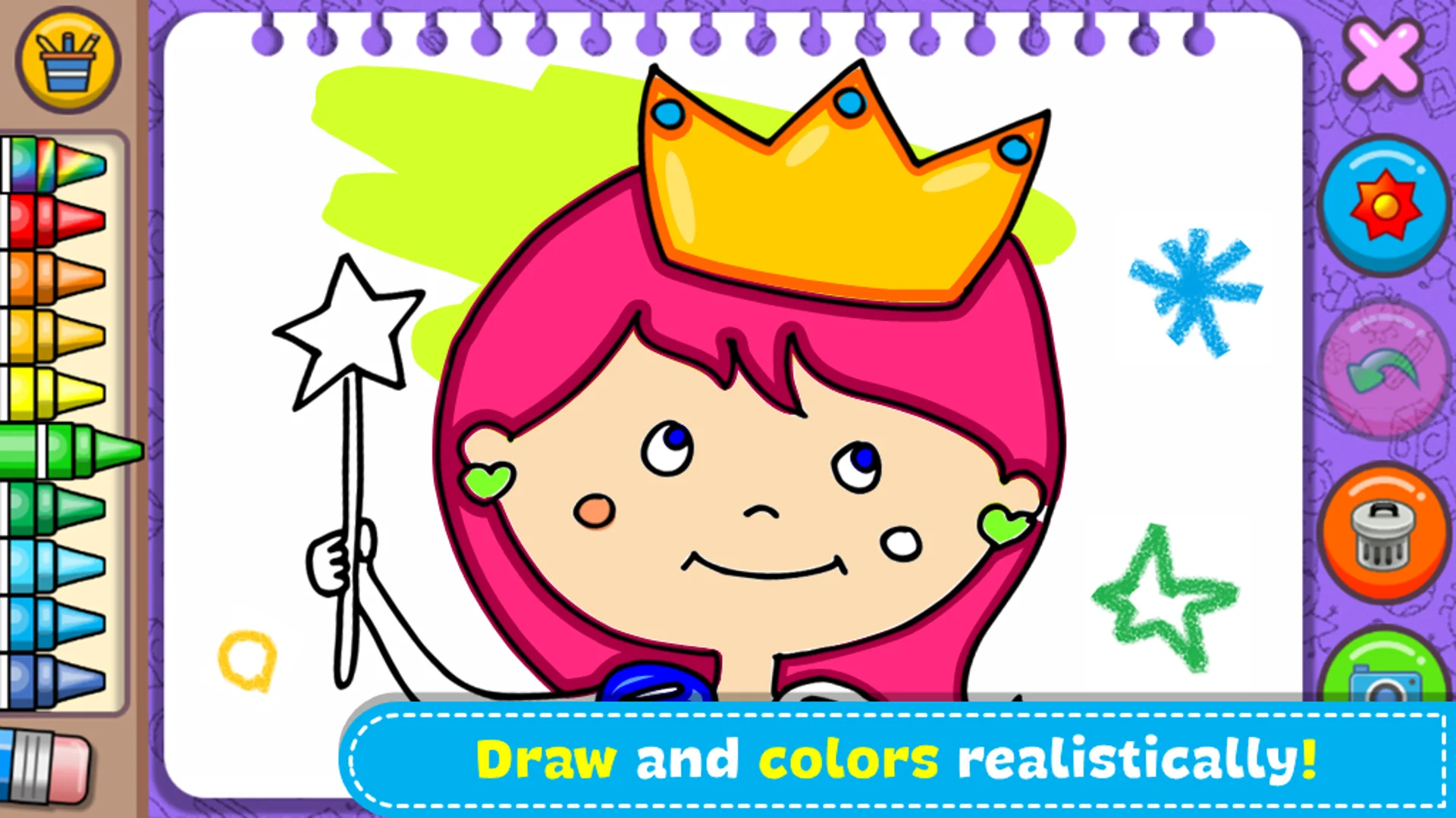 ภาพหน้าจอ เจ้าหญิง - สมุดระบายสีและเกม 1