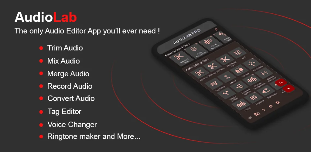 Аудиоредактор и рекордер приложение обложка для Android