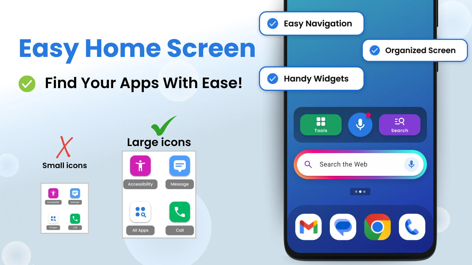 ภาพหน้าจอ Big Keyboard: Easy Homescreen 2