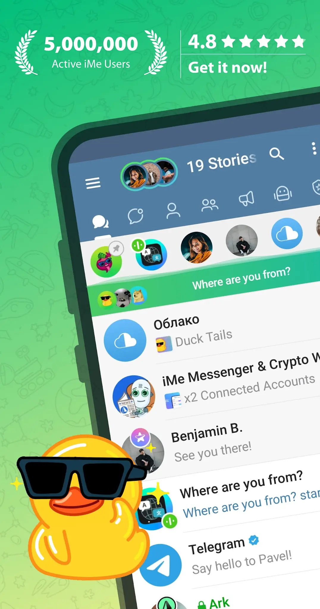Schermata iMe: Messenger AI Sicuro 1