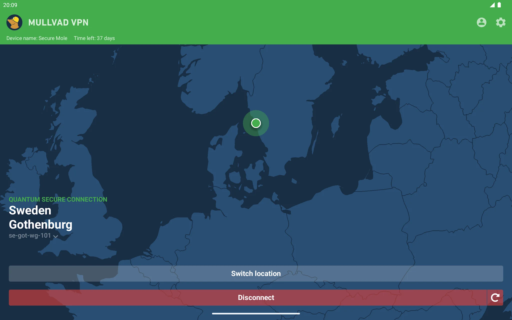 Captura de tela Mullvad VPN 7