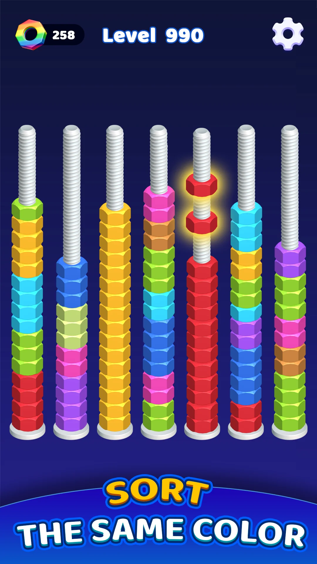 Снимка на екрана Nut Sort Color - Sorting Games 7