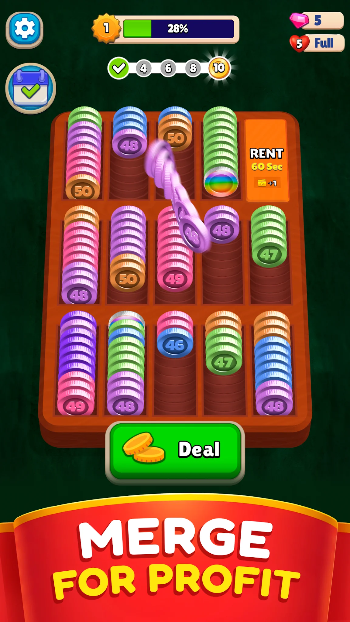 Screenshot Pocket Sort: Münzrätsel 1