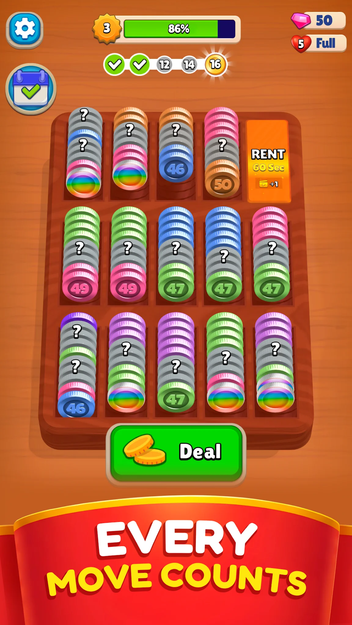 Screenshot Pocket Sort: Münzrätsel 3