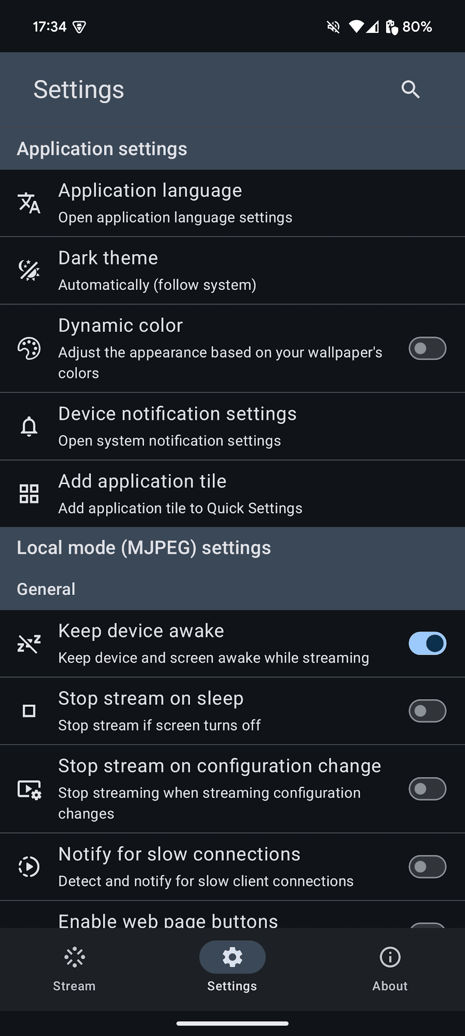 Screenshot ScreenStream 4