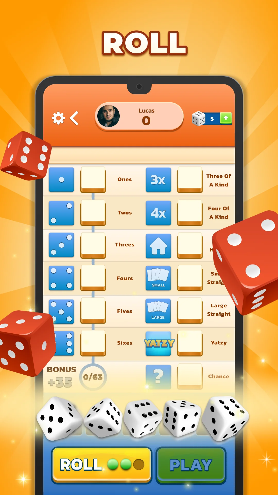 ภาพหน้าจอ Yatzy - Fun Classic Dice Game 3