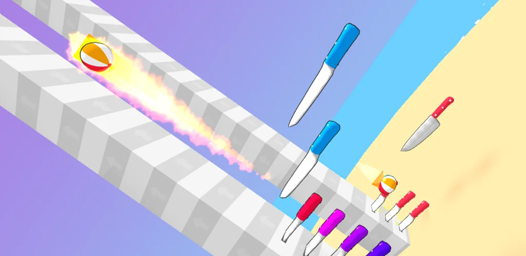 Ball Up: Knife Racing لعبة غلاف فني للأندرويد