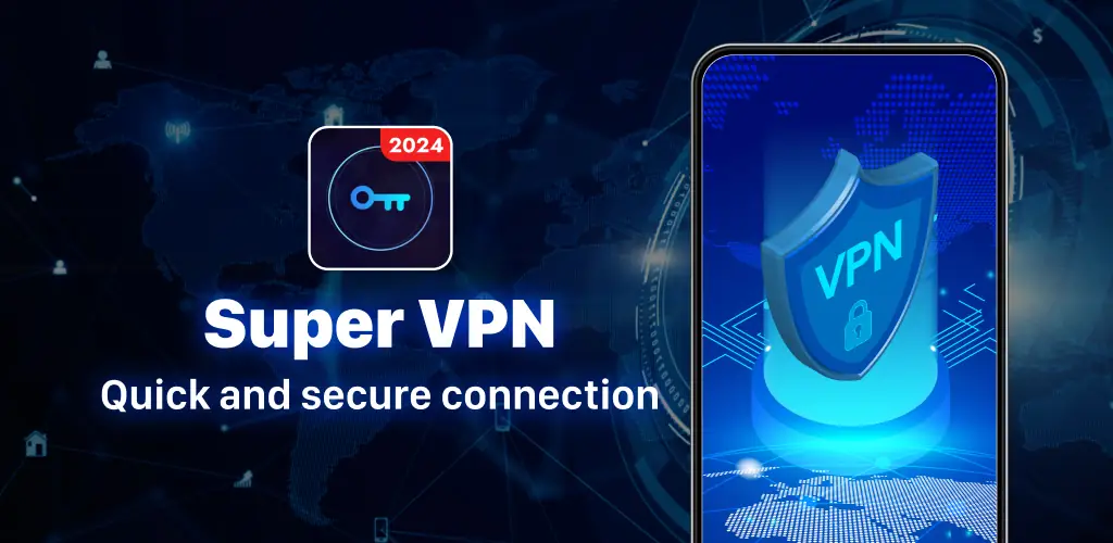 سوبر في بي ان: آمن ومؤمن VPN برنامج غلاف فني للأندرويد