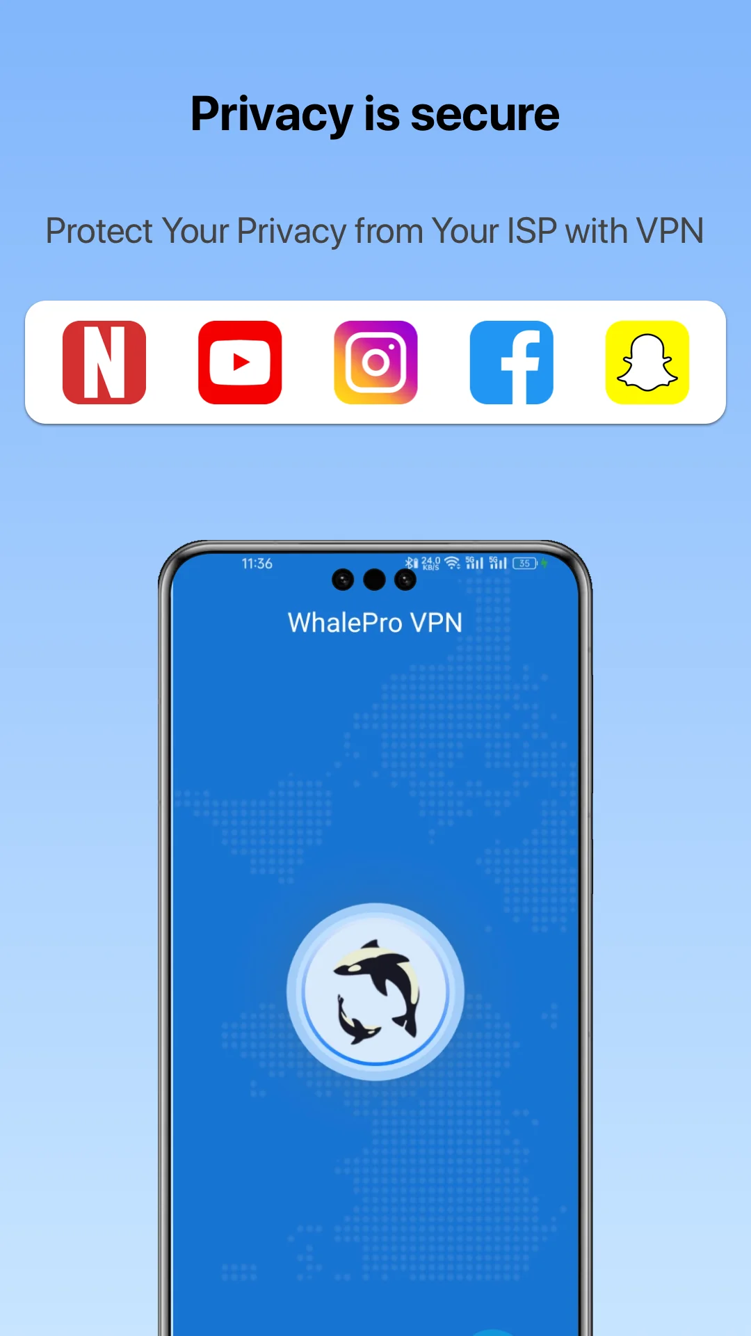 Captura de tela VPN-Whale VPN 1