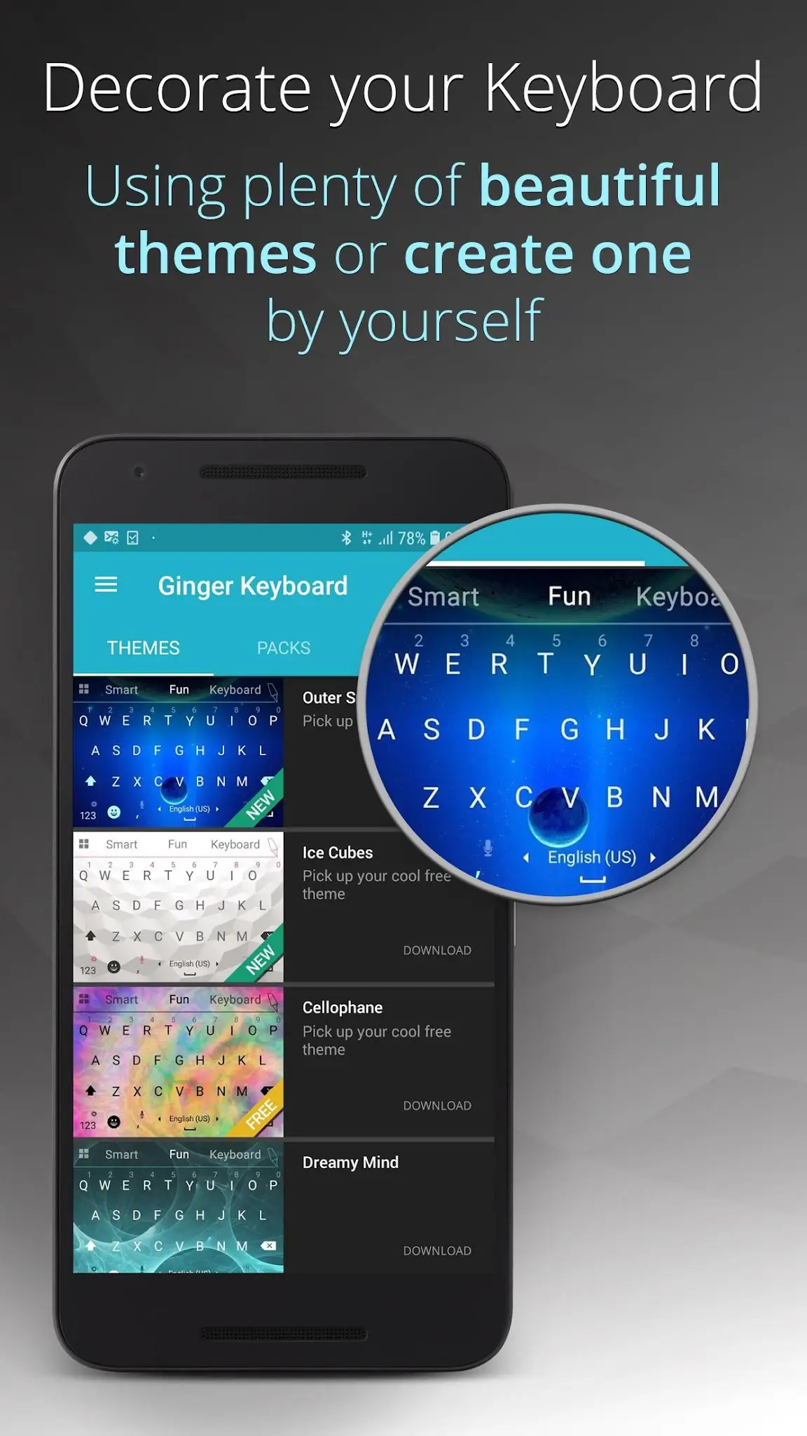 Снимка на екрана Ginger Keyboard - Emoji, GIFs 6