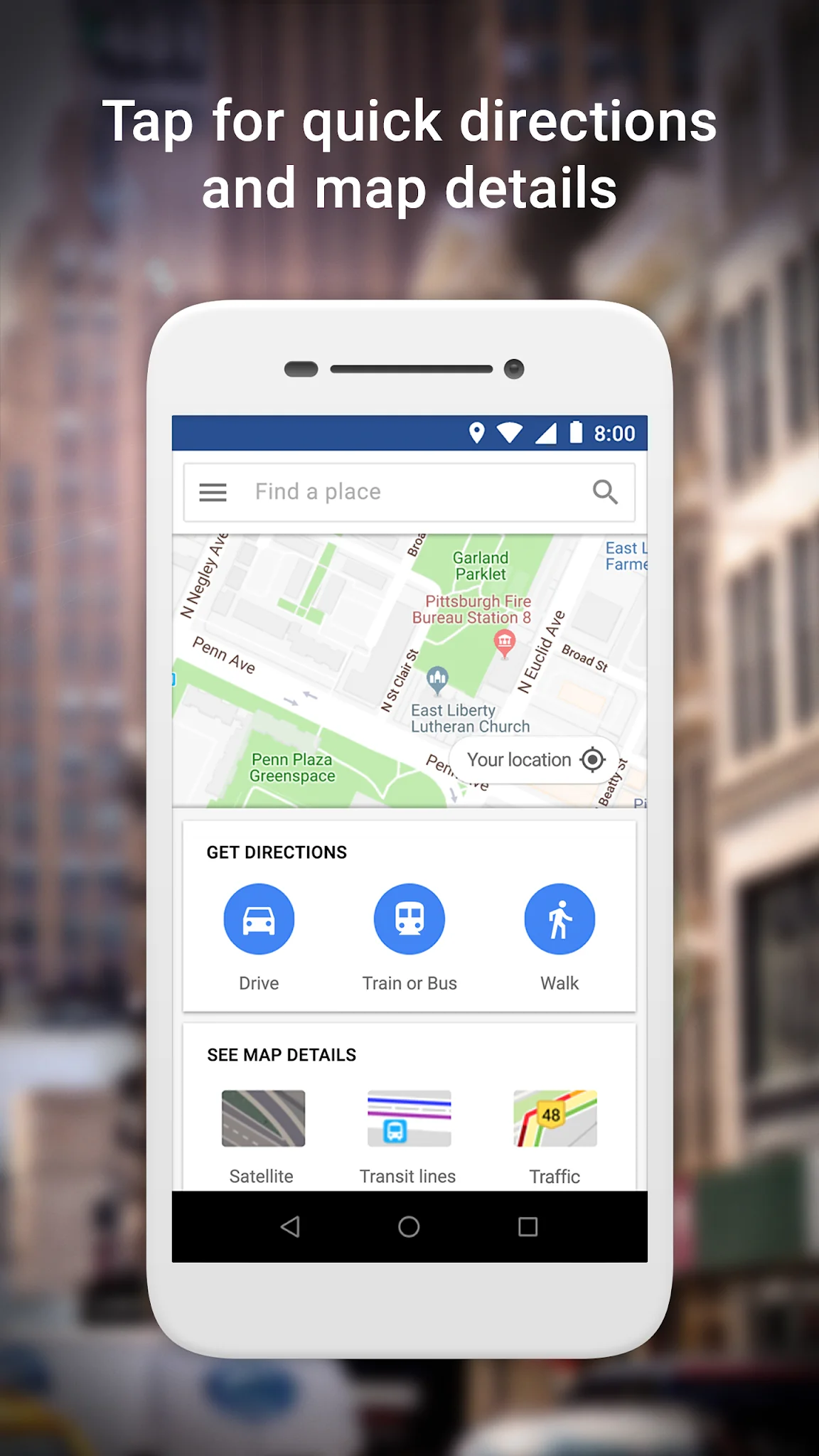 Скриншот Google Maps Go 1