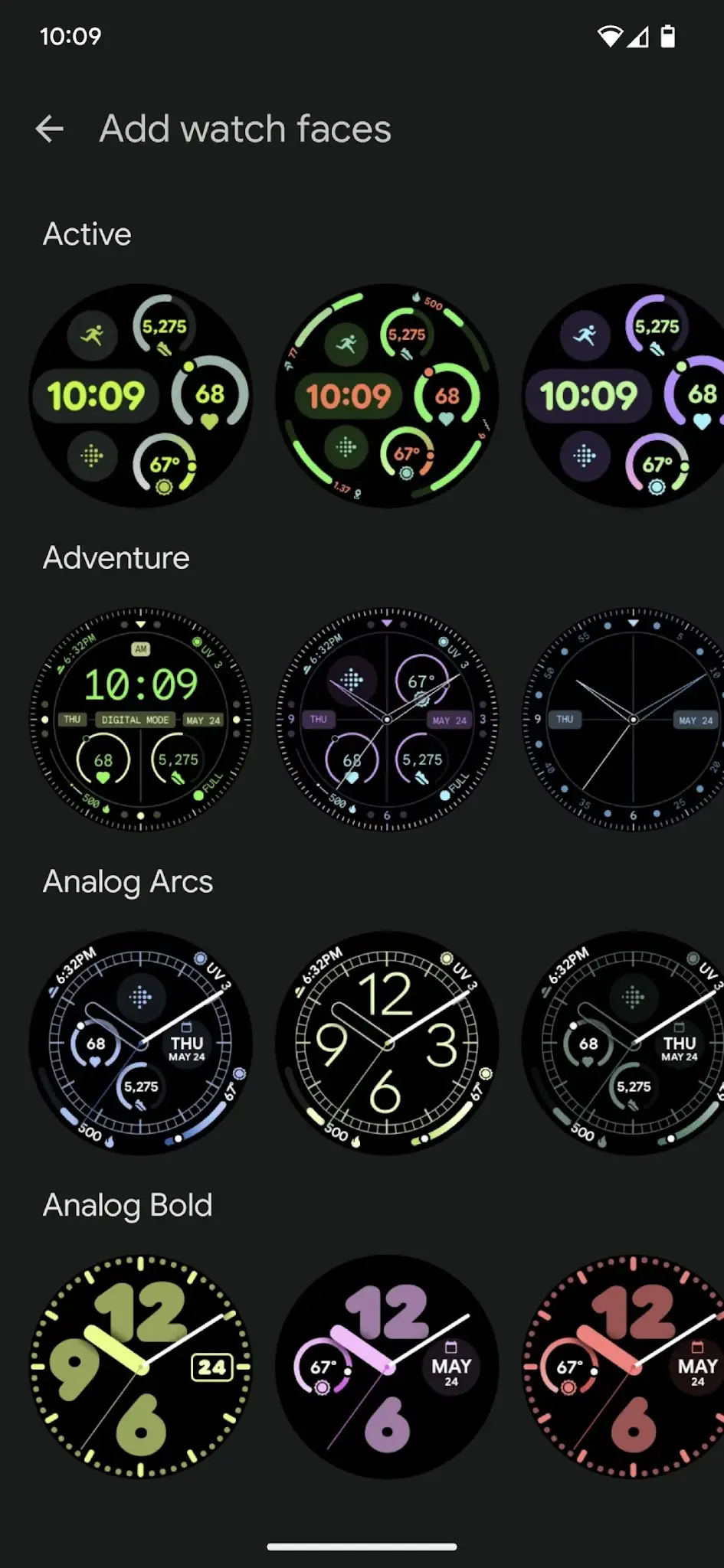 스크린샷 Google Pixel Watch 3
