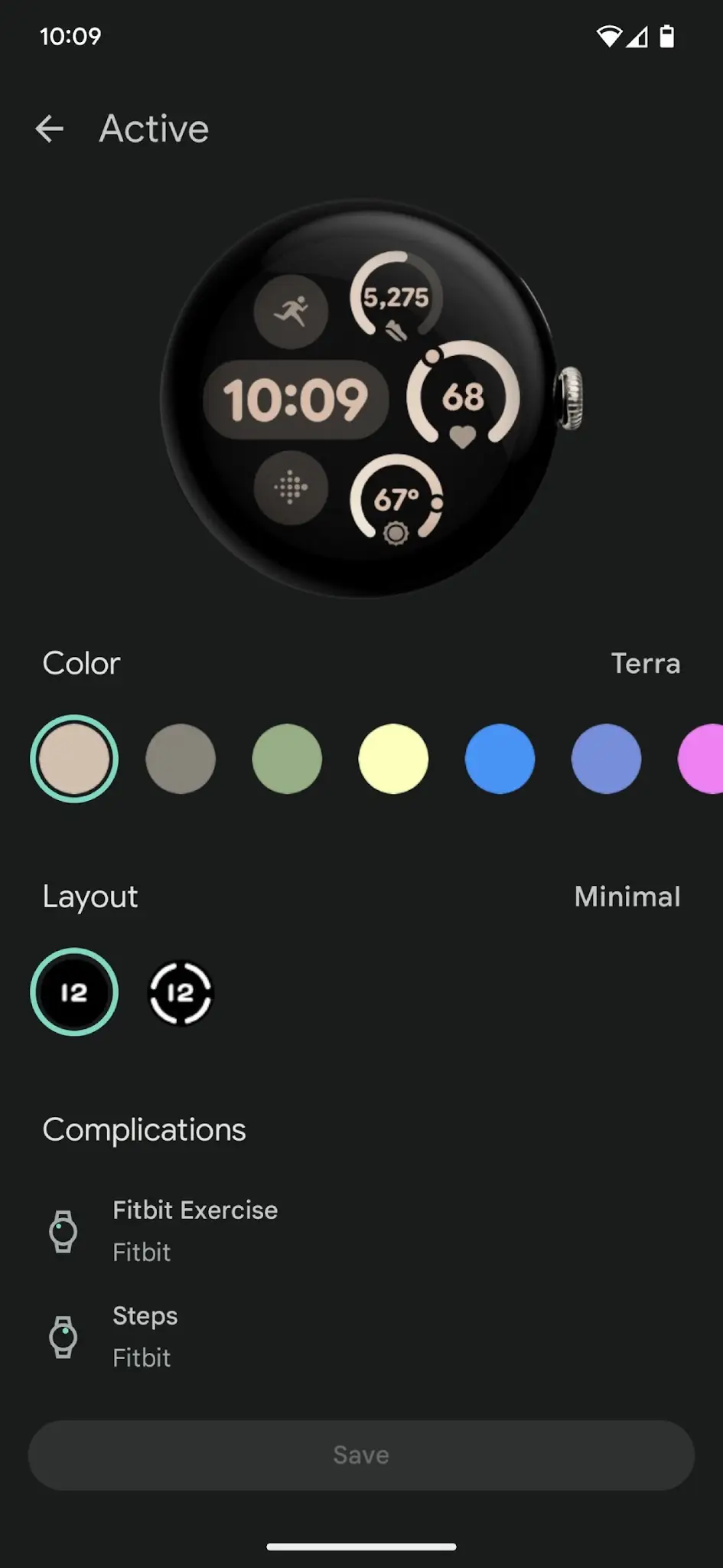 스크린샷 Google Pixel Watch 4