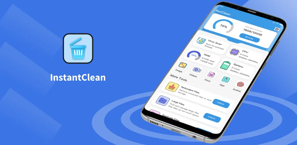 InstantClean अनुप्रयोग Android के लिए कवर आर्ट