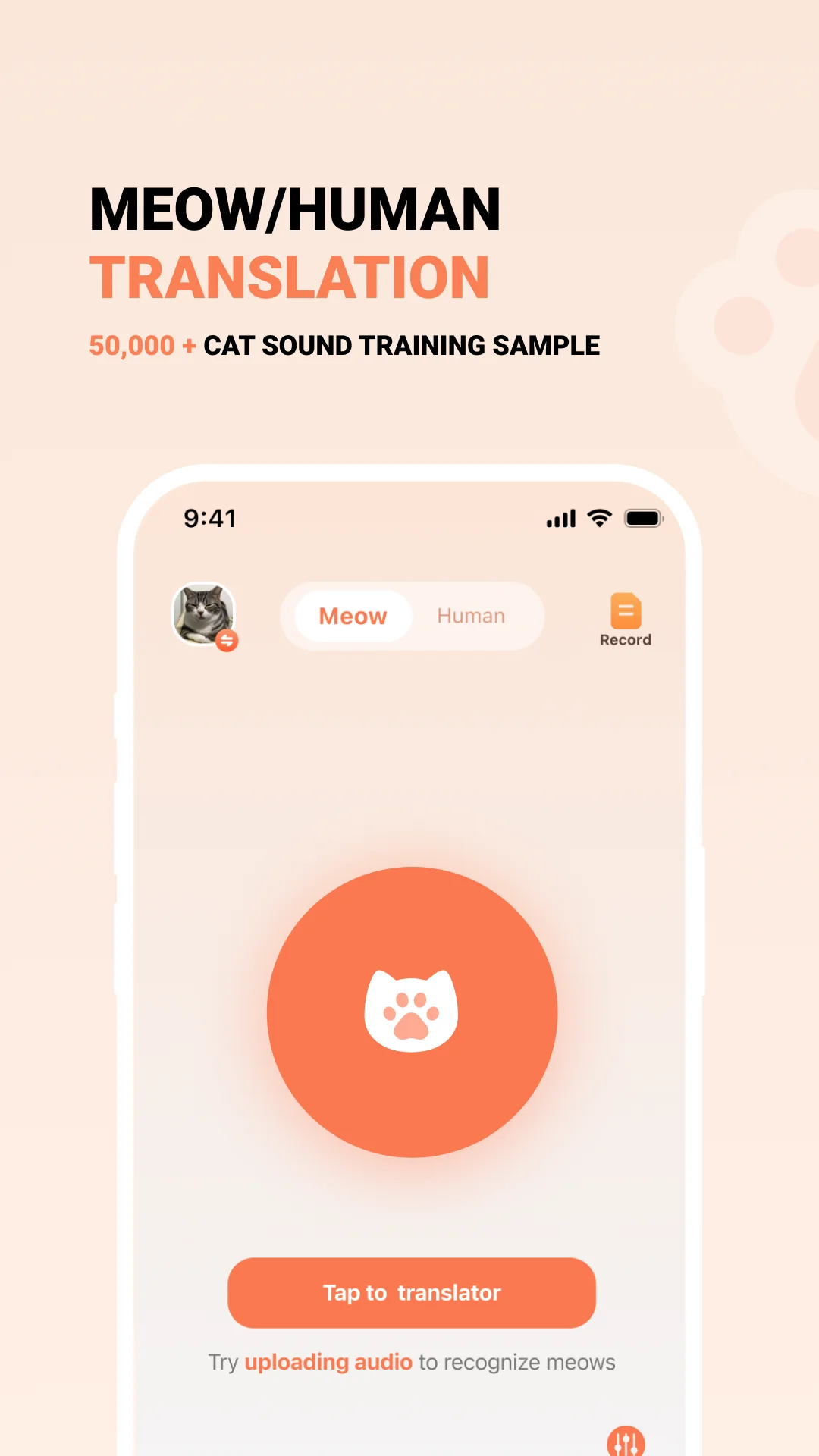 ภาพหน้าจอ Meow Room - Cat translator 2