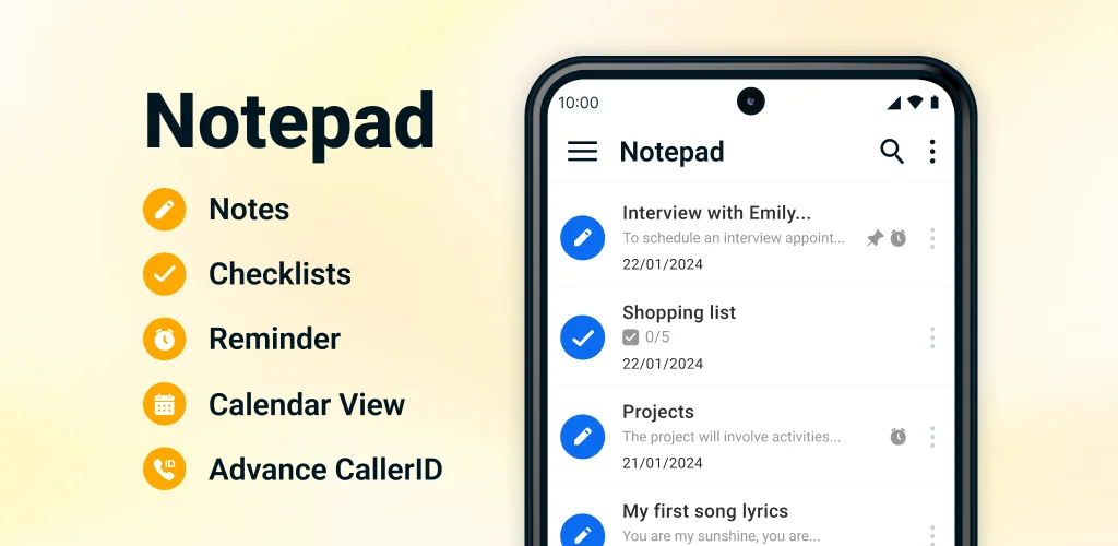 Notepad - Notes and Notebook अनुप्रयोग Android के लिए कवर आर्ट