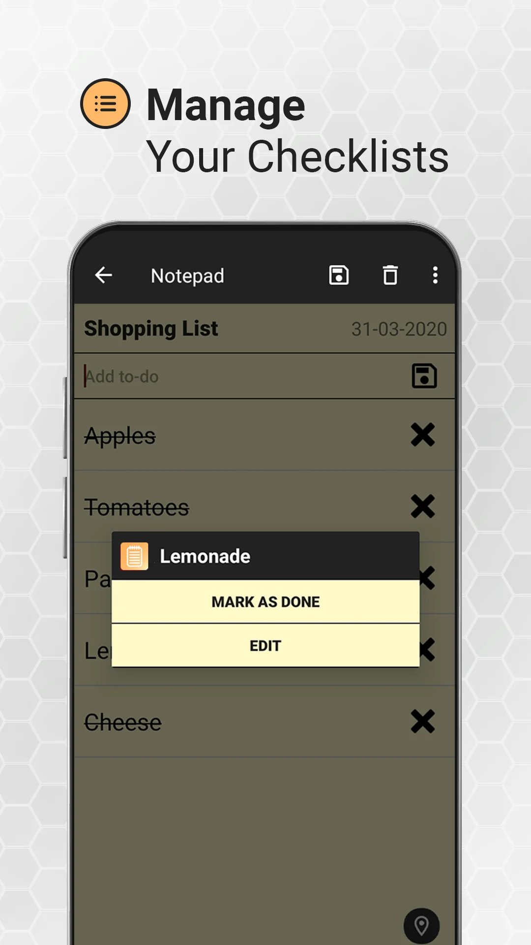 Schermata Blocco note – Appunti e liste 7