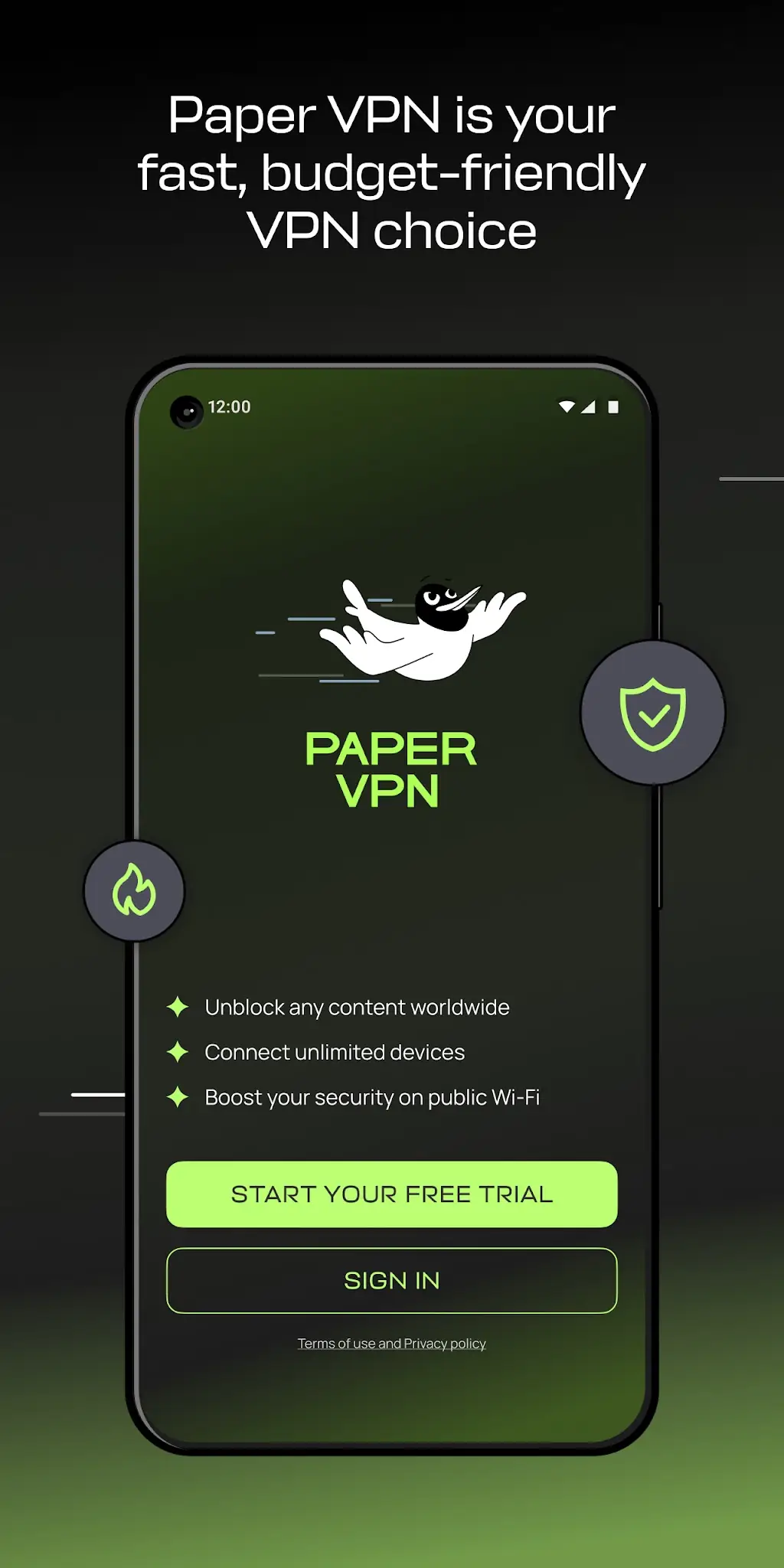 Captura de pantalla Paper VPN 1