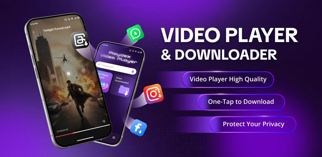 Video Player: Stream, Save MP4 अनुप्रयोग Android के लिए कवर आर्ट