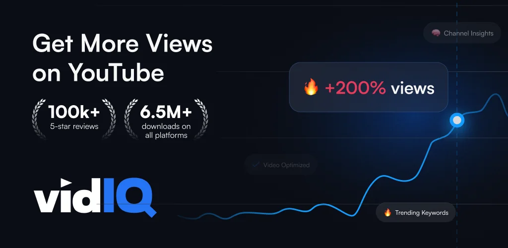 vidIQ for YouTube & Instagram app cover art for Android