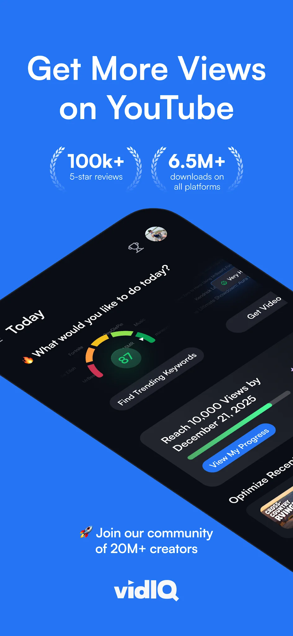 Screenshot vidIQ for YouTube & Instagram 1