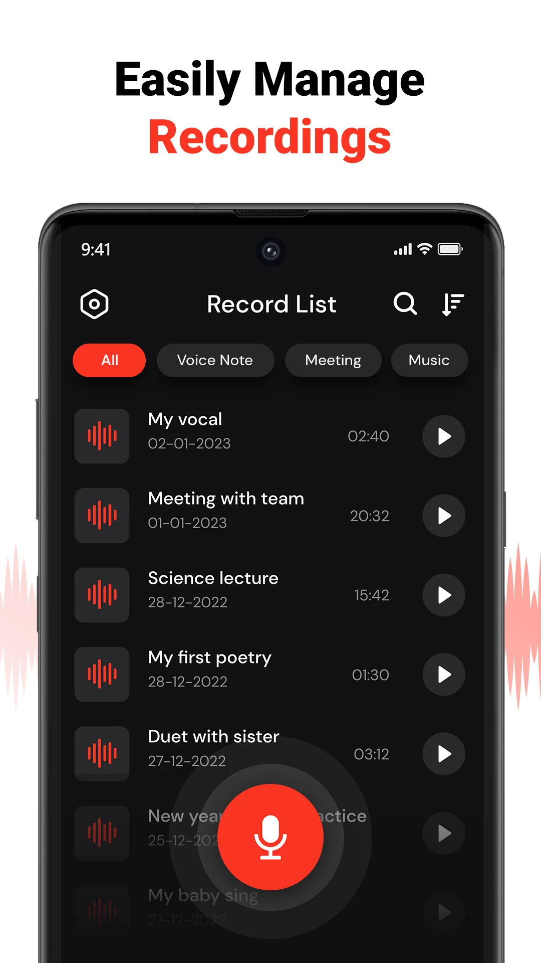 Скриншот Voice Recorder 2