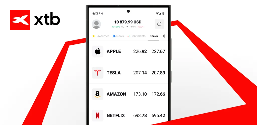 XTB Online Investing aplicația copertă pentru Android