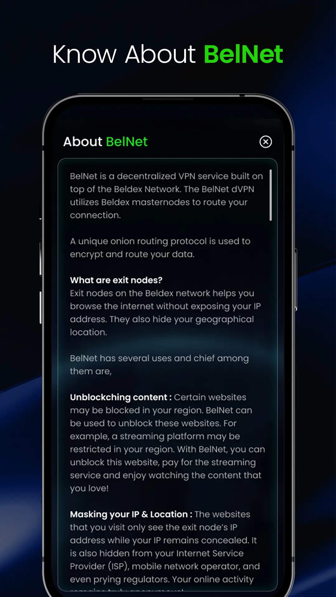 Скриншот BelNet: A decentralized VPN 8