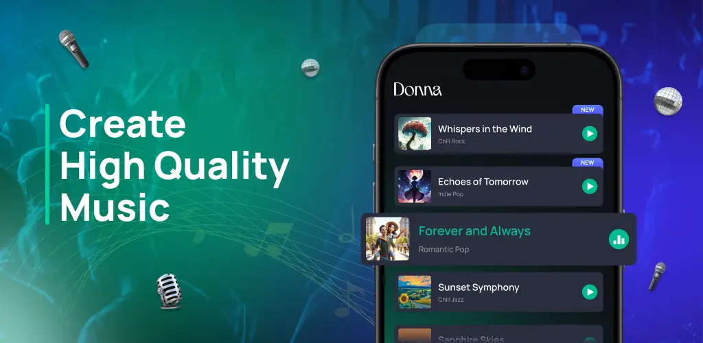 Donna AI Song & Music Maker приложение обложка для Android