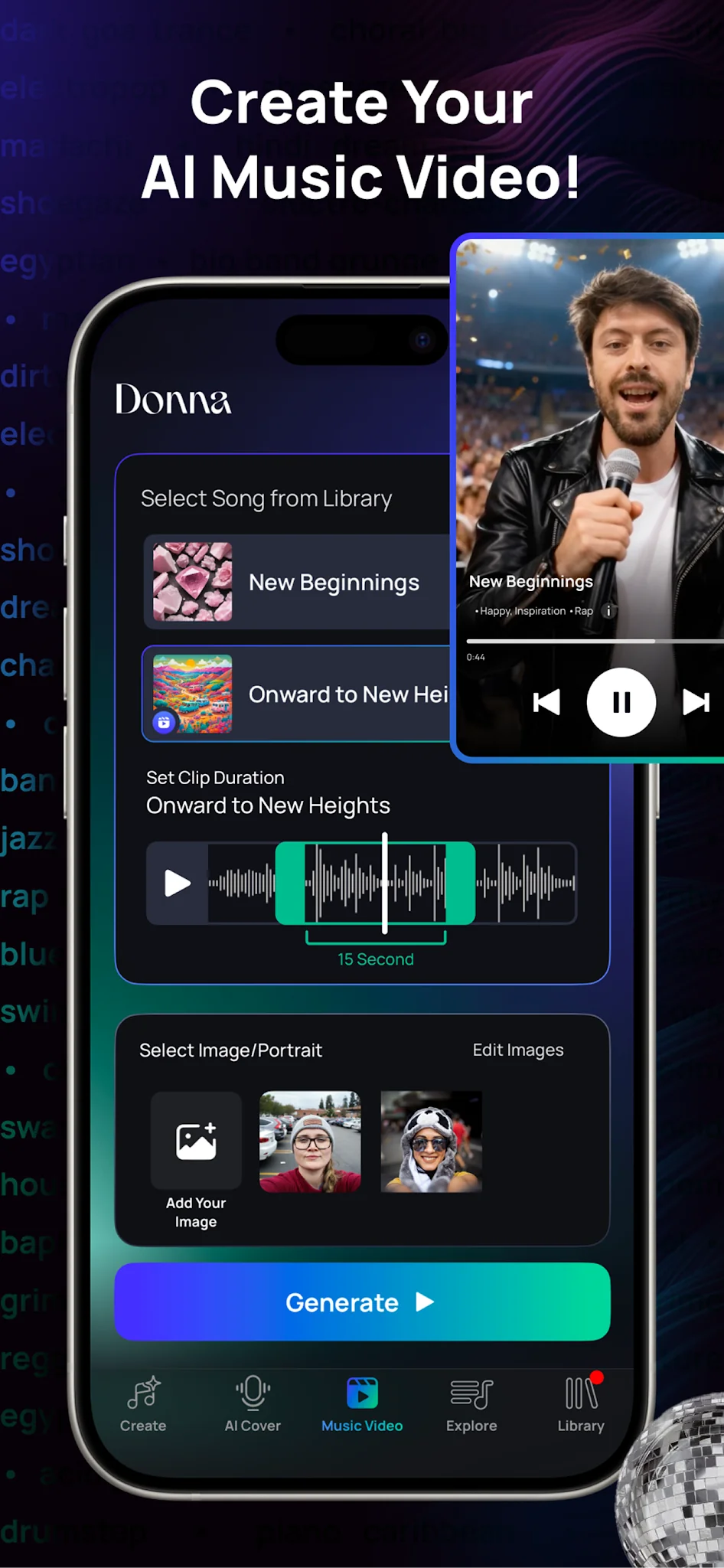 Скриншот Donna AI Song & Music Maker 4