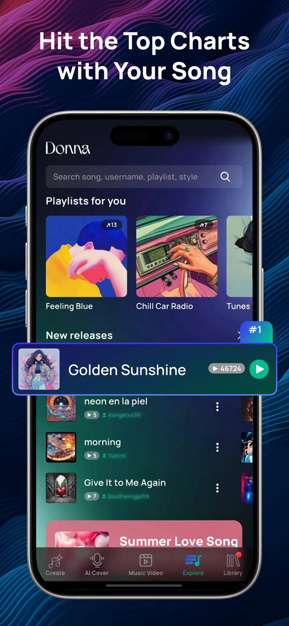 Скриншот Donna AI Song & Music Maker 8