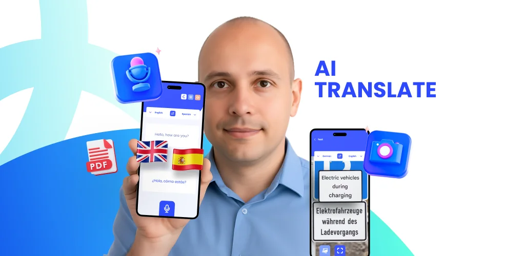 AI Cam Перевод: Текст, Голос приложение обложка для Android