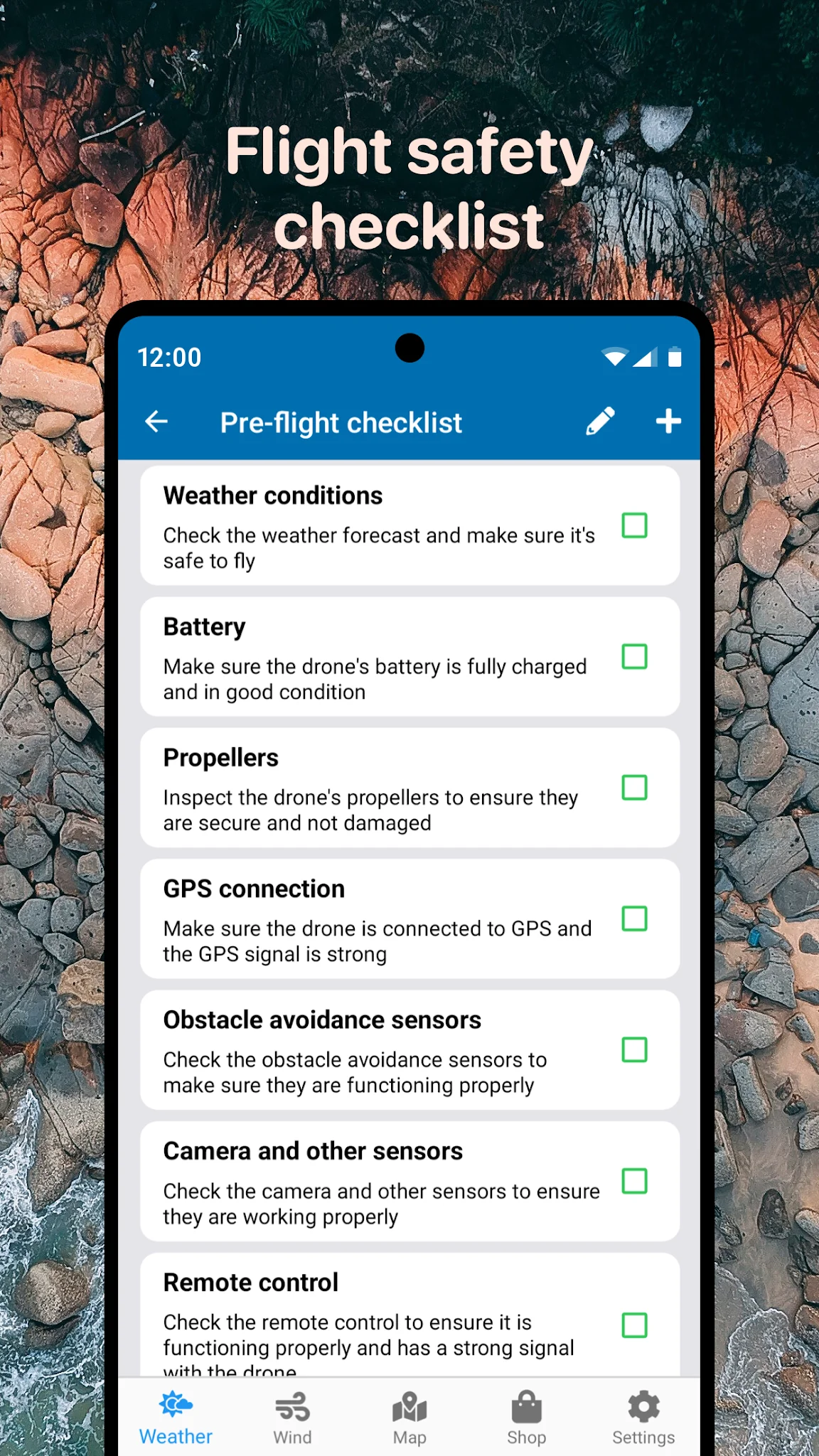 Captura de pantalla Drone Forecast: DJI UAV Volar 7