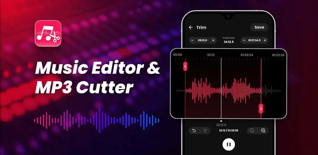Редактор Музыки, Обрезка Аудио приложение обложка для Android