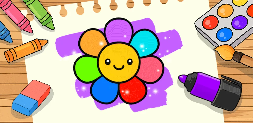 Coloring games for kids: 2-5 y لعبة غلاف فني للأندرويد