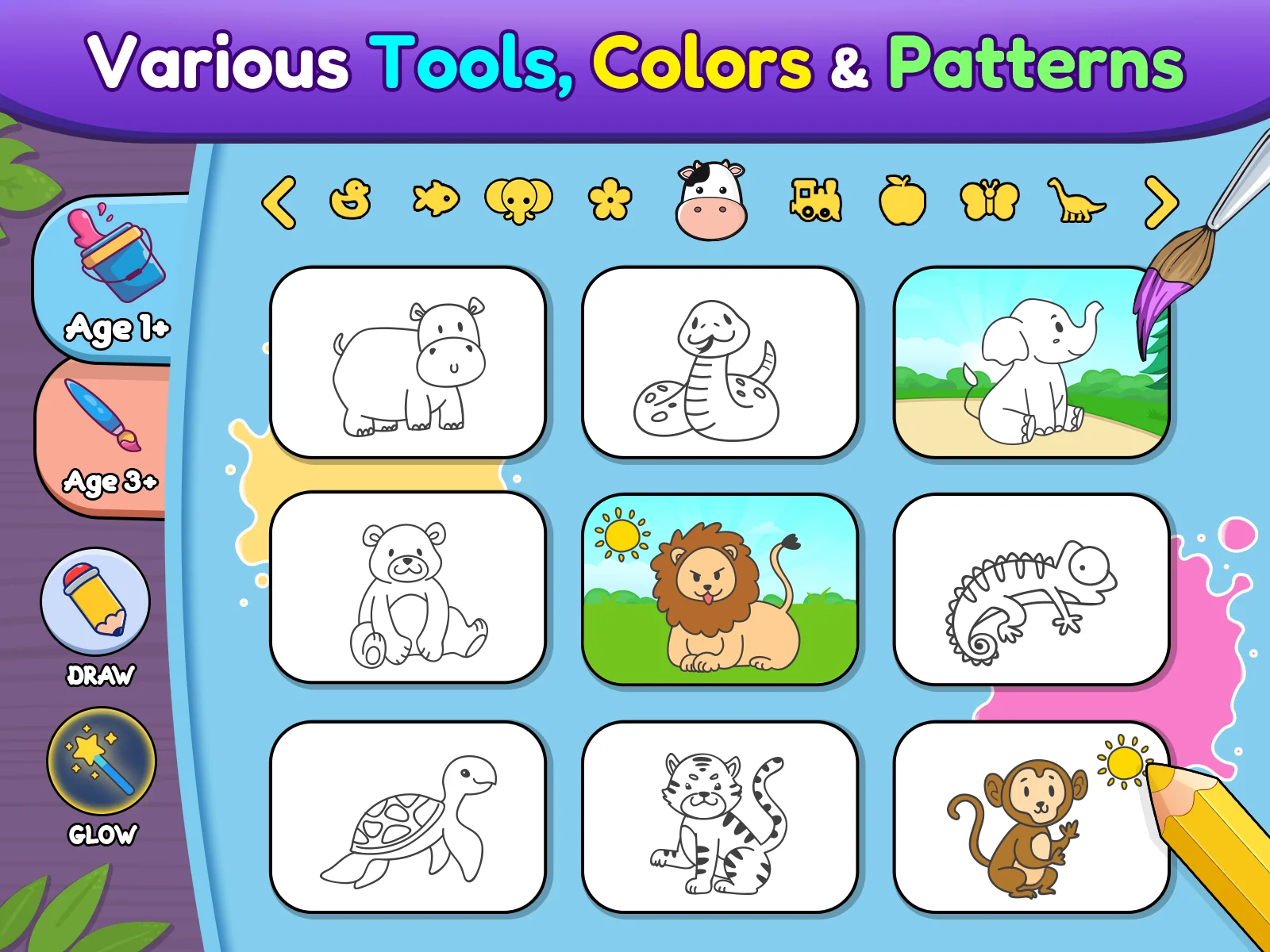 لقطة شاشة Coloring games for kids: 2-5 y %د