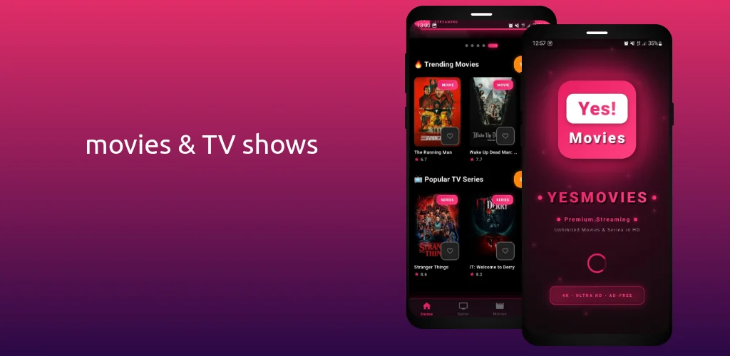 YesMovies : Movies & TV Show приложение обложка для Android