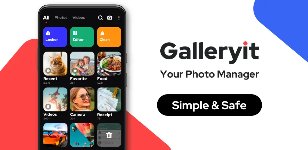 Galleryit - Photo Vault, Album приложение обложка для Android