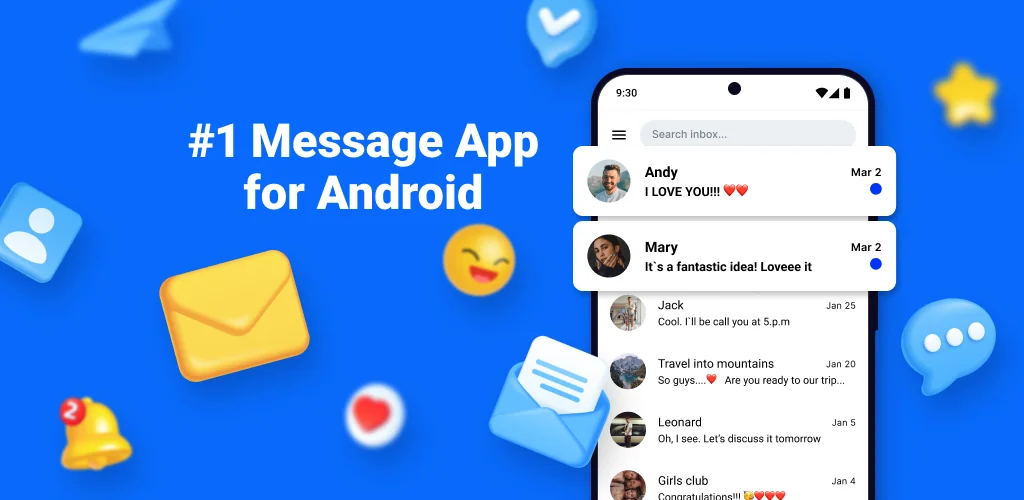 android için SMS Mesajlar - Metin Mesajları uygulama kapak resmi