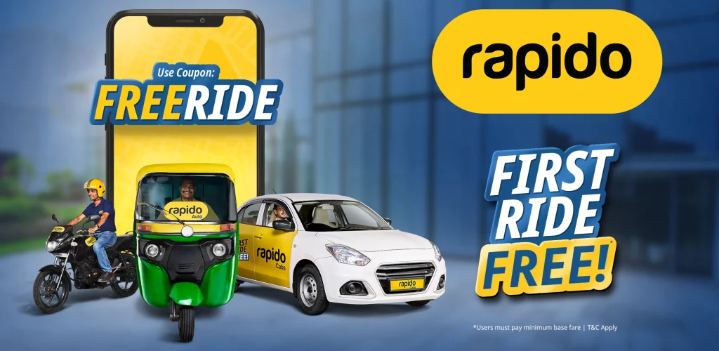 Rapido: Bike-Taxi, Auto & Cabs app cover art for Android