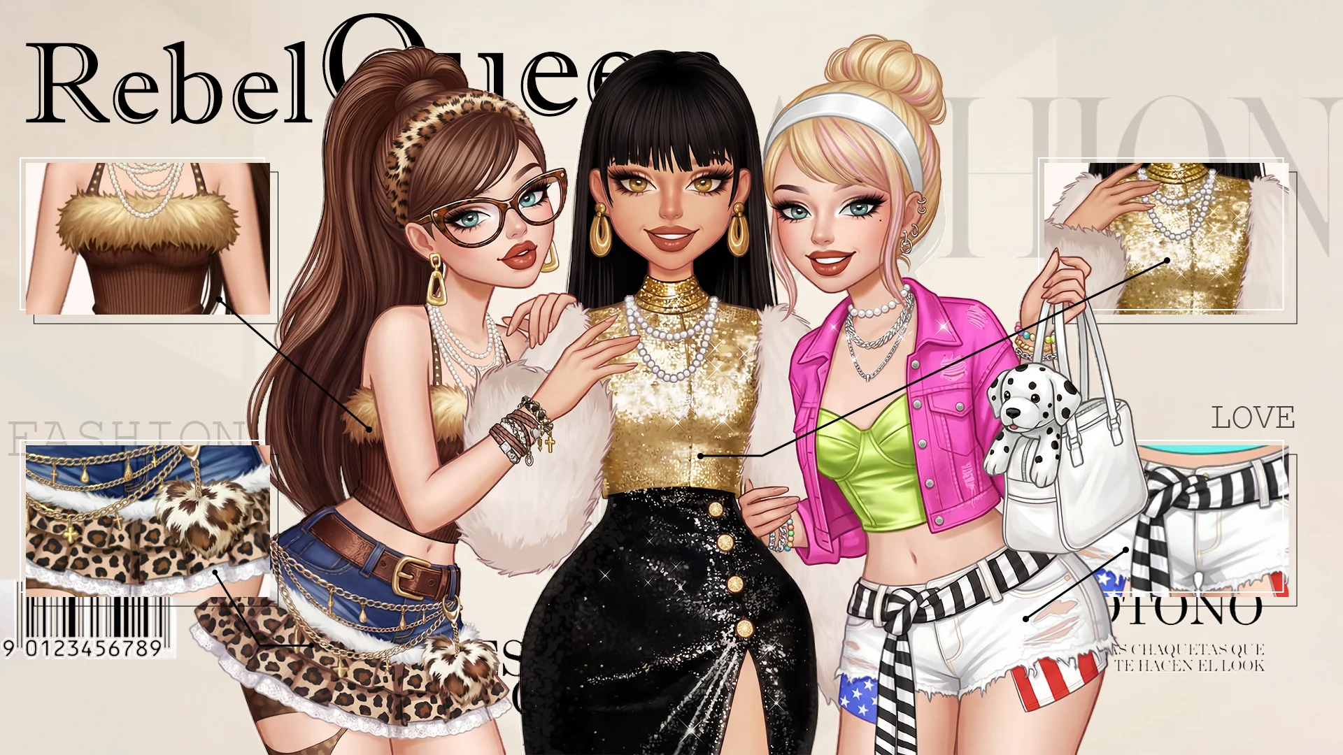 لقطة شاشة Rebel Glam: العاب تلبيس بنات %د