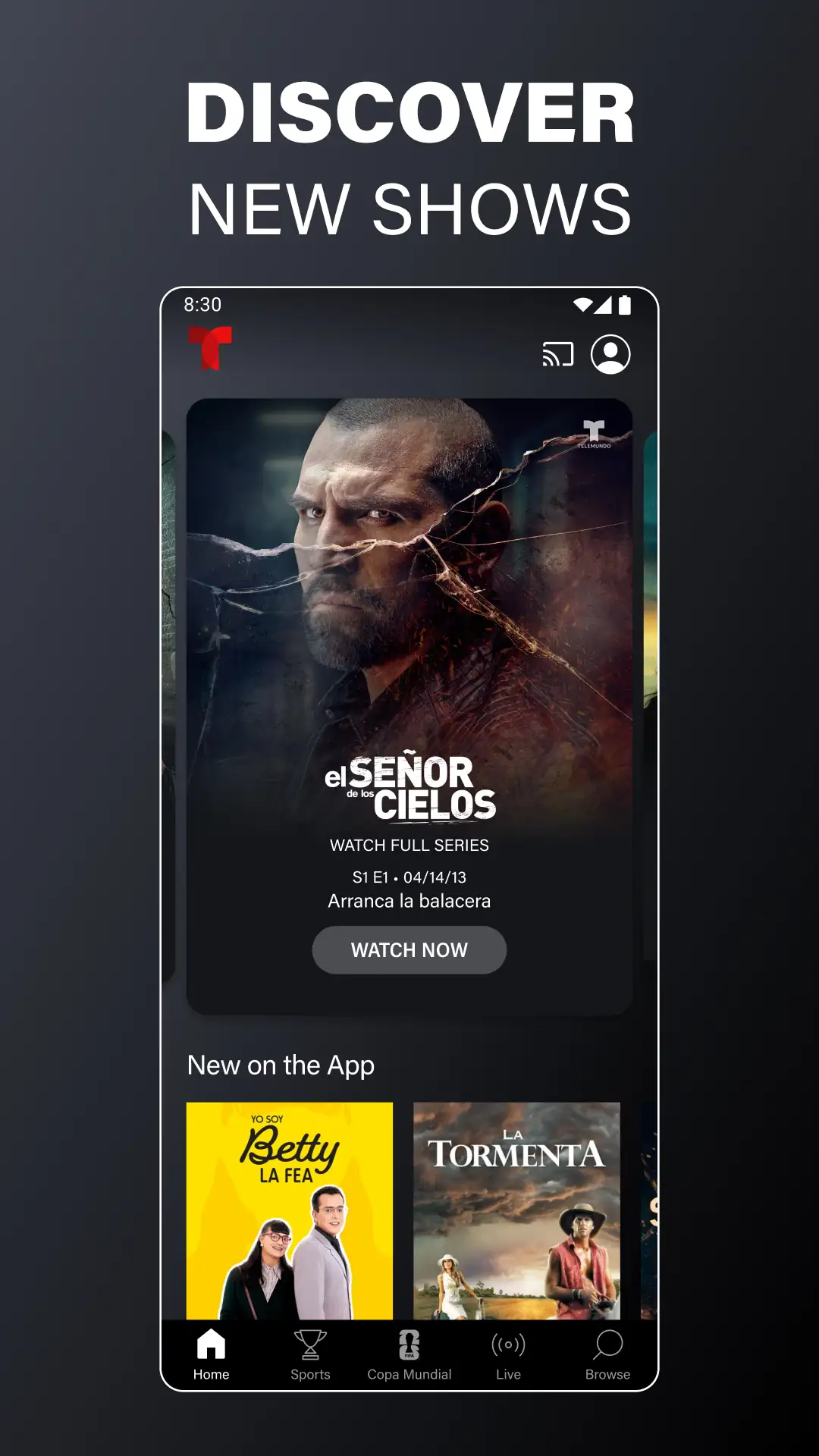 Скриншот Telemundo: Series y TV en vivo 2
