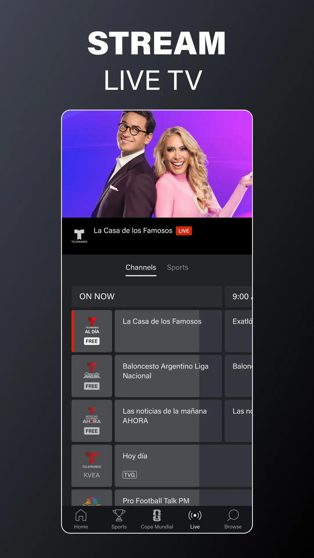 Скриншот Telemundo: Series y TV en vivo 3