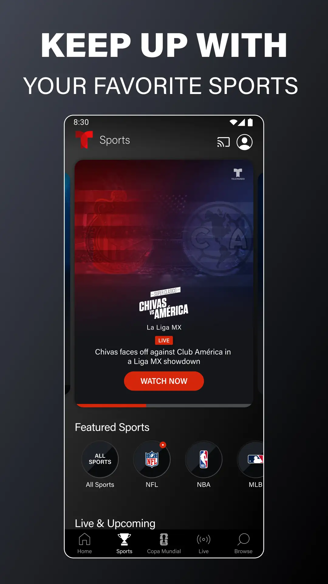 Скриншот Telemundo: Series y TV en vivo 6