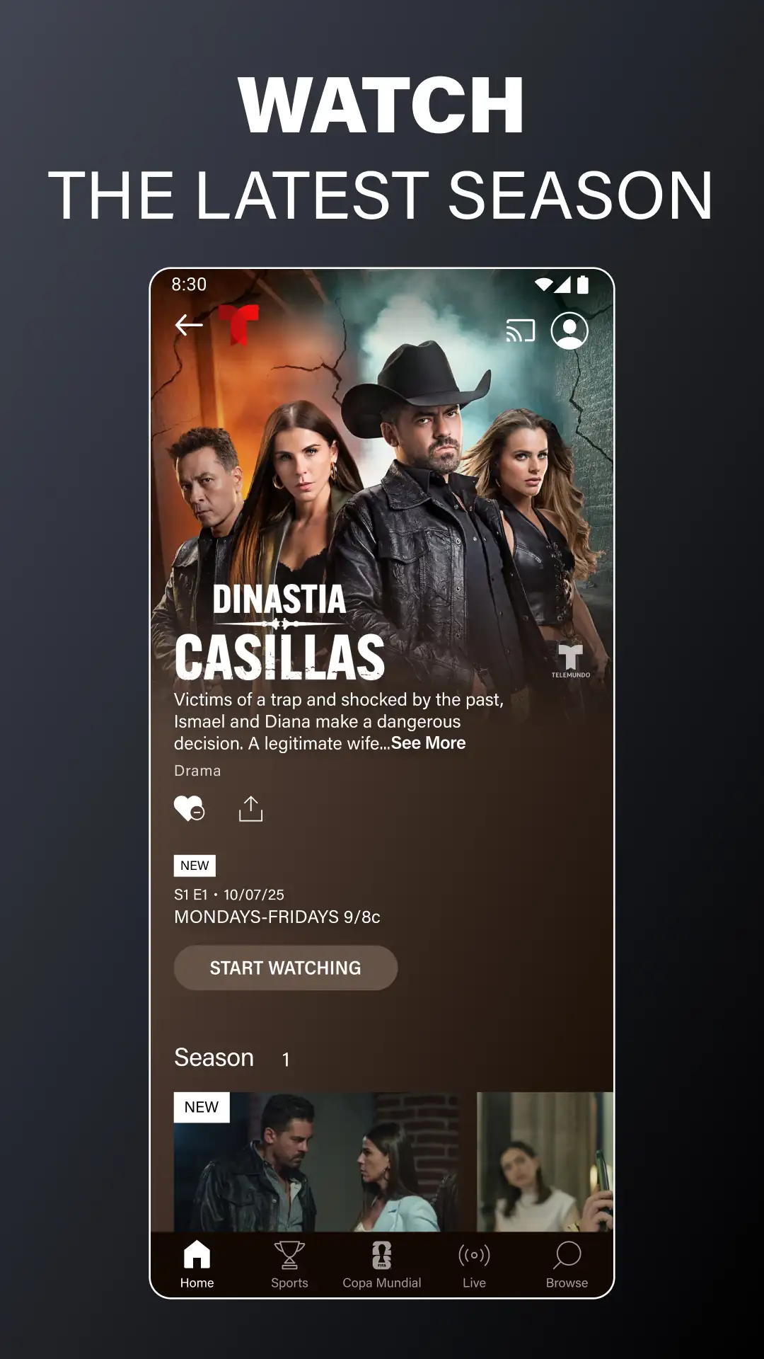 Скриншот Telemundo: Series y TV en vivo 7
