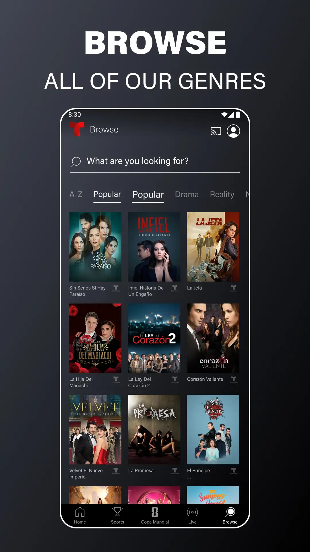 Скриншот Telemundo: Series y TV en vivo 8