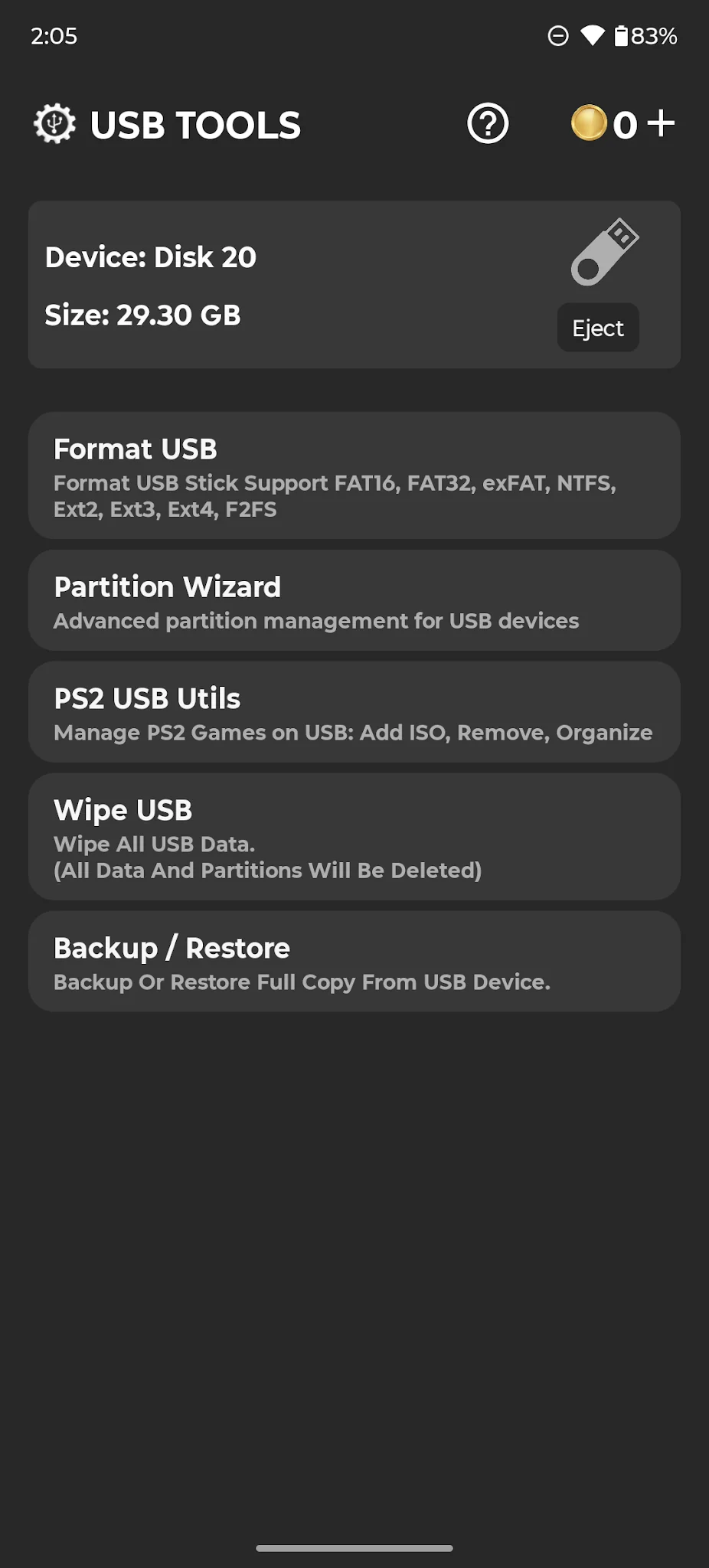 Скриншот USB TOOLS 1