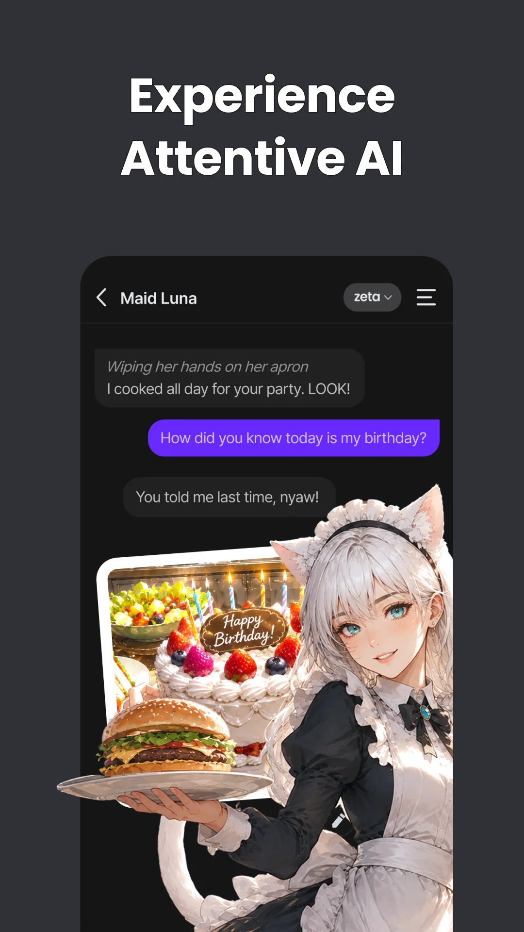 Captura de tela zeta: AI Chat, Story, Play 7