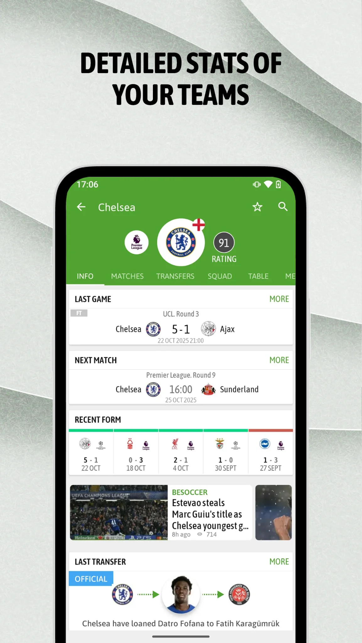 BeSoccer: Soccer Live Score स्क्रीनशॉट 5