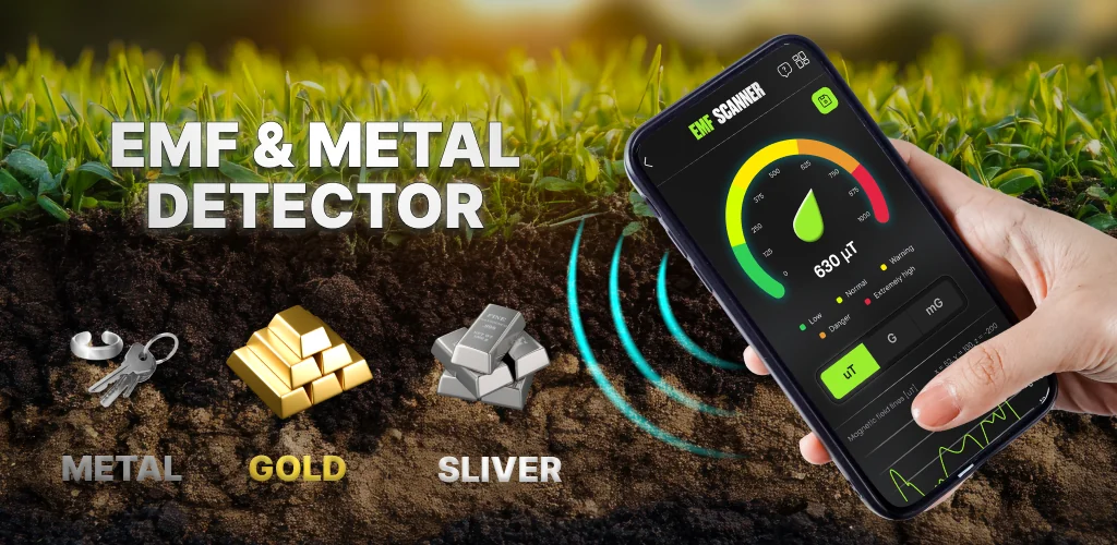 EMF Scanner - Metal Detector برنامج غلاف فني للأندرويد